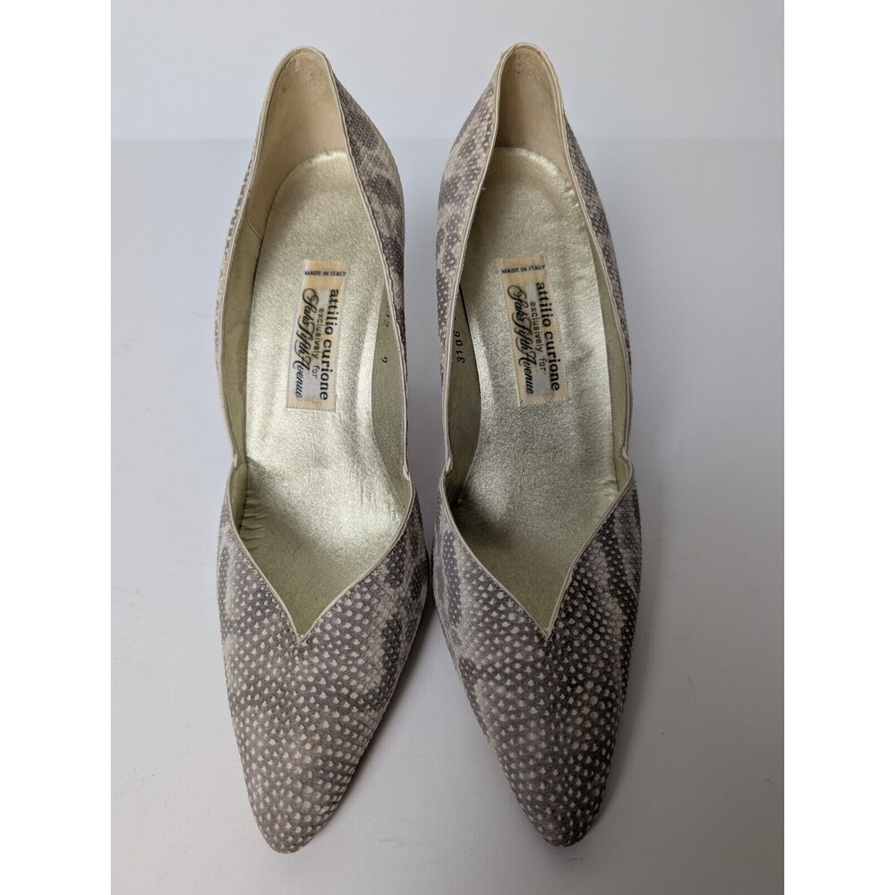 Vintage Attilio Curione Exclusively For Saks Fifth Avenue Women's Heels Snake 9B